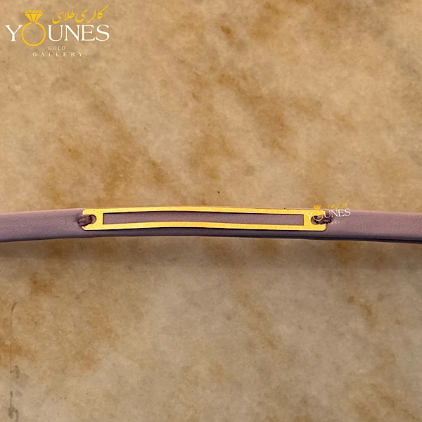 دستبند طلا زنانه چرمی دو خط L331